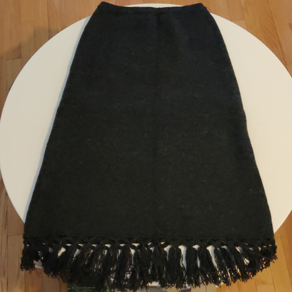 Grey maxi tassel skirt